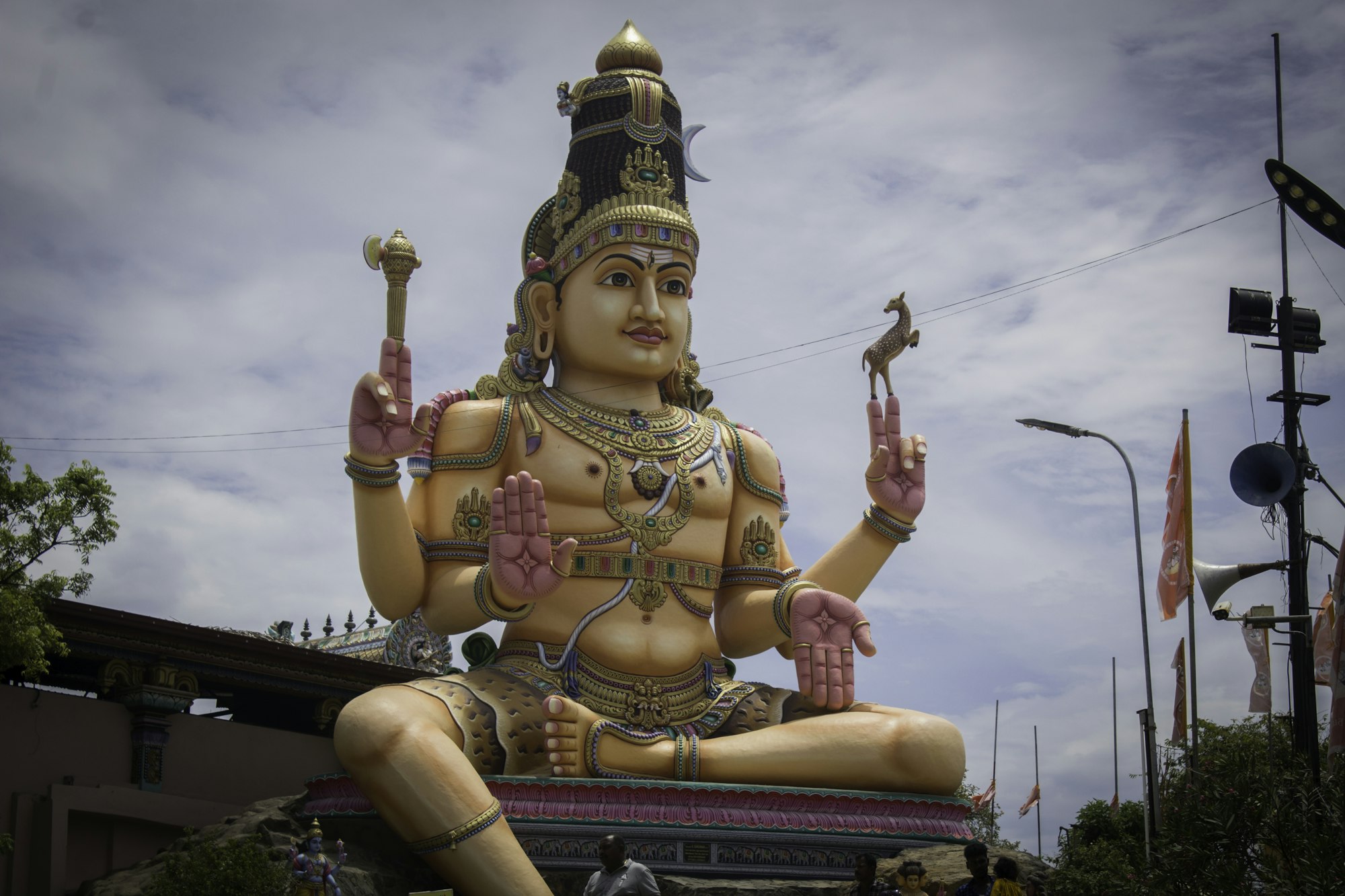 A colourful Hindu temple on the cliff above the sea at Trincomalee